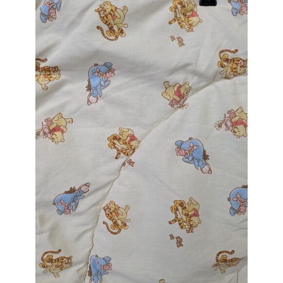 Vtg Winnie the Pooh Piglet Crib Blanket Quilt Sunny Days Friends Pile Disney - Picture 8 of 10